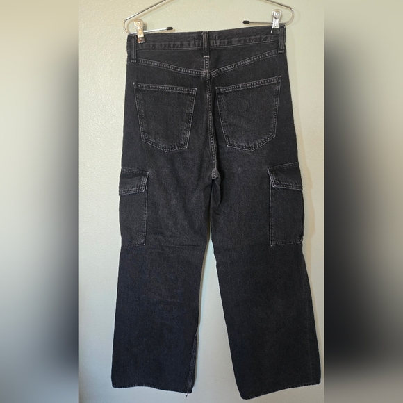 Agolde | Black Washed Minka Cargo Wide Leg Jeans Size 26 - Picture 4 of 11